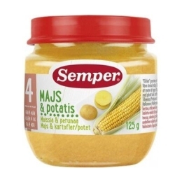 Kukurūzų ir bulvių tyrė, 4mėn – SEMPER, 125g