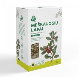 Meškauogių lapai, žolelių arbata – Švenčionių vaistažolių fabrikas, 50 g