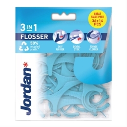 FLOSSER 3 - IN - 1, dantų siūlas – Jordan, 36 vnt.