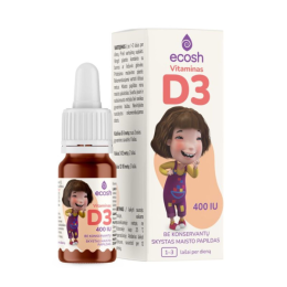 KAKĖ MAKĖ, Vitaminas D3 su kokosų aliejumi 400 IU – ECOSH, 10 ml
