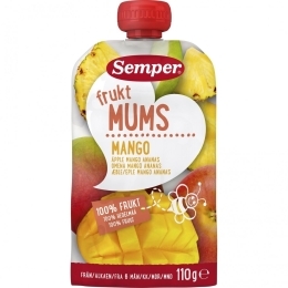 Tyrė su obuoliais, mangais ir ananasais, 6mėn. – SEMPER, 110g