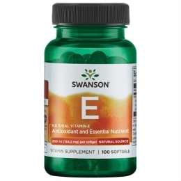 Vitaminas E, natūralus, kapsulės – SWANSON, 100 kapsulių